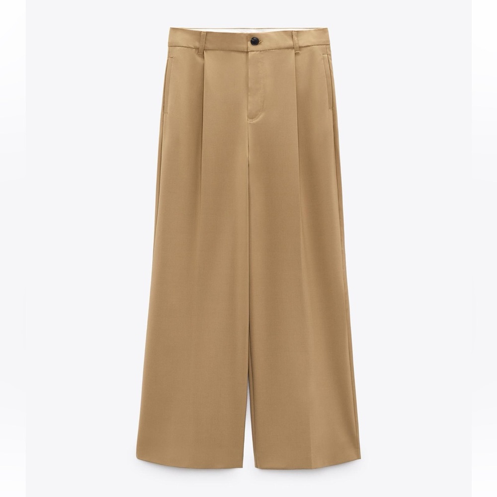 Zara Wide-Leg Trousers in Camel